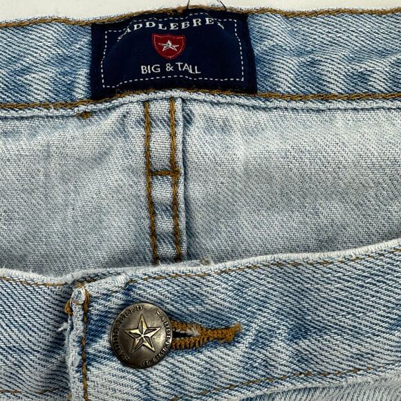 Saddlebred Big & Tall Classic Fit Jeans Mens 50 x 30 Distressed Lt Wash Cowboy - Picture 3 of 9